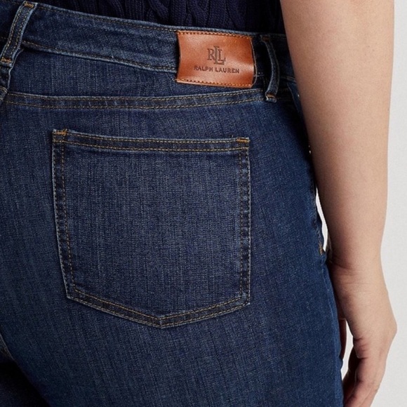 Black Label Lauren Ralph Lauren Women's Straight Leg DarkWash Zipper Fly 20W×30 - Picture 5 of 15